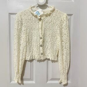 Sunday Soho Sundays white lace blouse XS-S Size